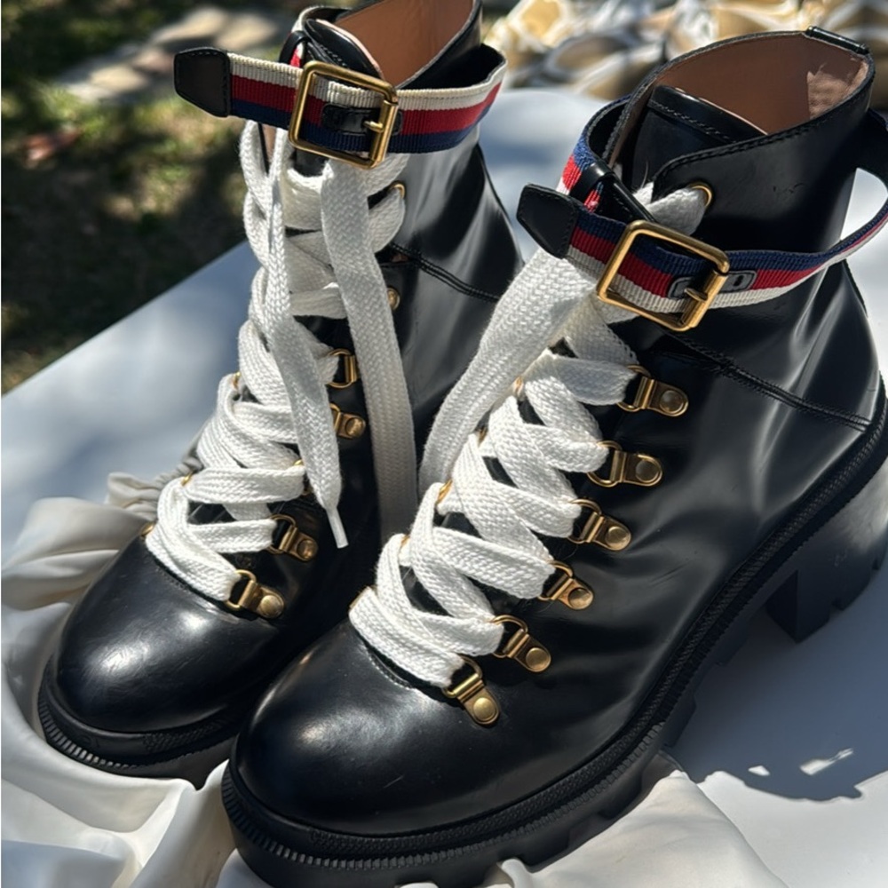 Gucci Black Leather Boots